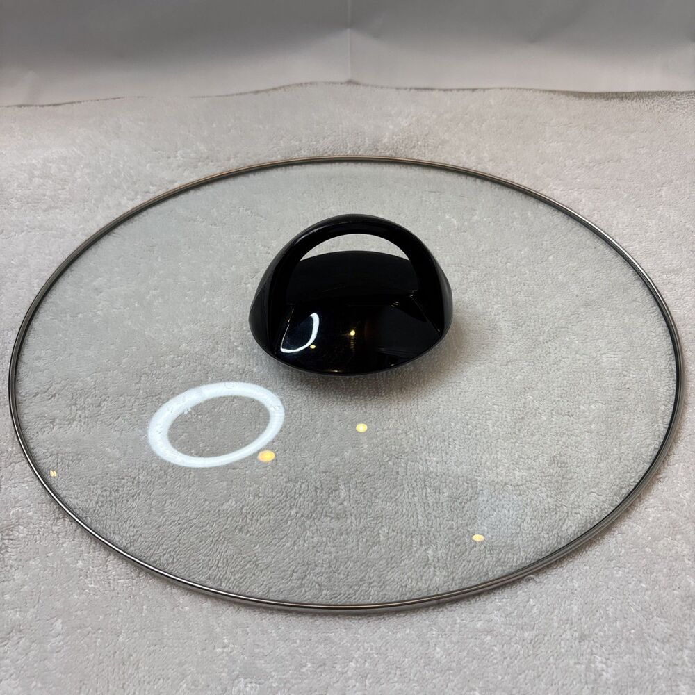 Crock-Pot Replacement LID C6009-03A Oval Glass 12 5/8”x10” Black Plastic Handle